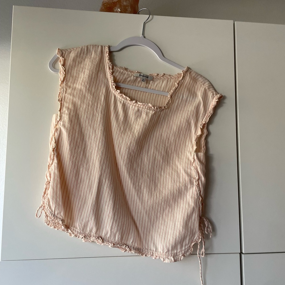 Madewell Striped Side Tie Sleeveless Top
